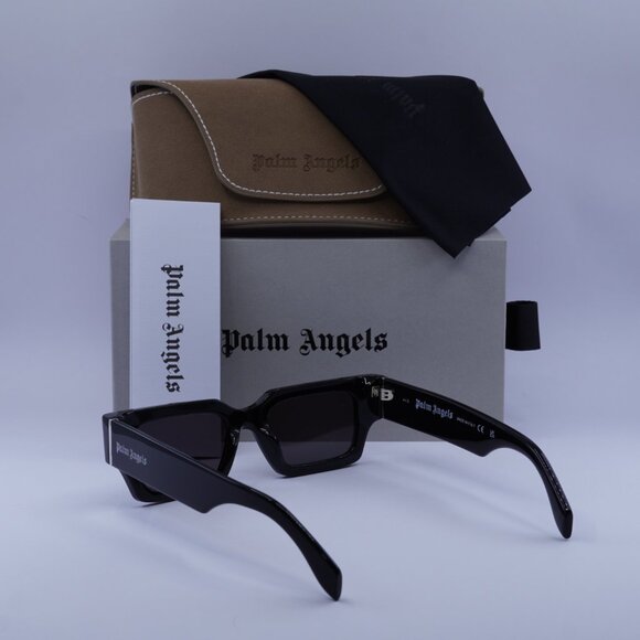 Palm Angels PERI086 HYDE 1007 Rectangle Sunglasses - Black/Dark Grey - Picture 7 of 11